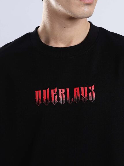 SARAS Men’s Black Graphic Sweatshirt